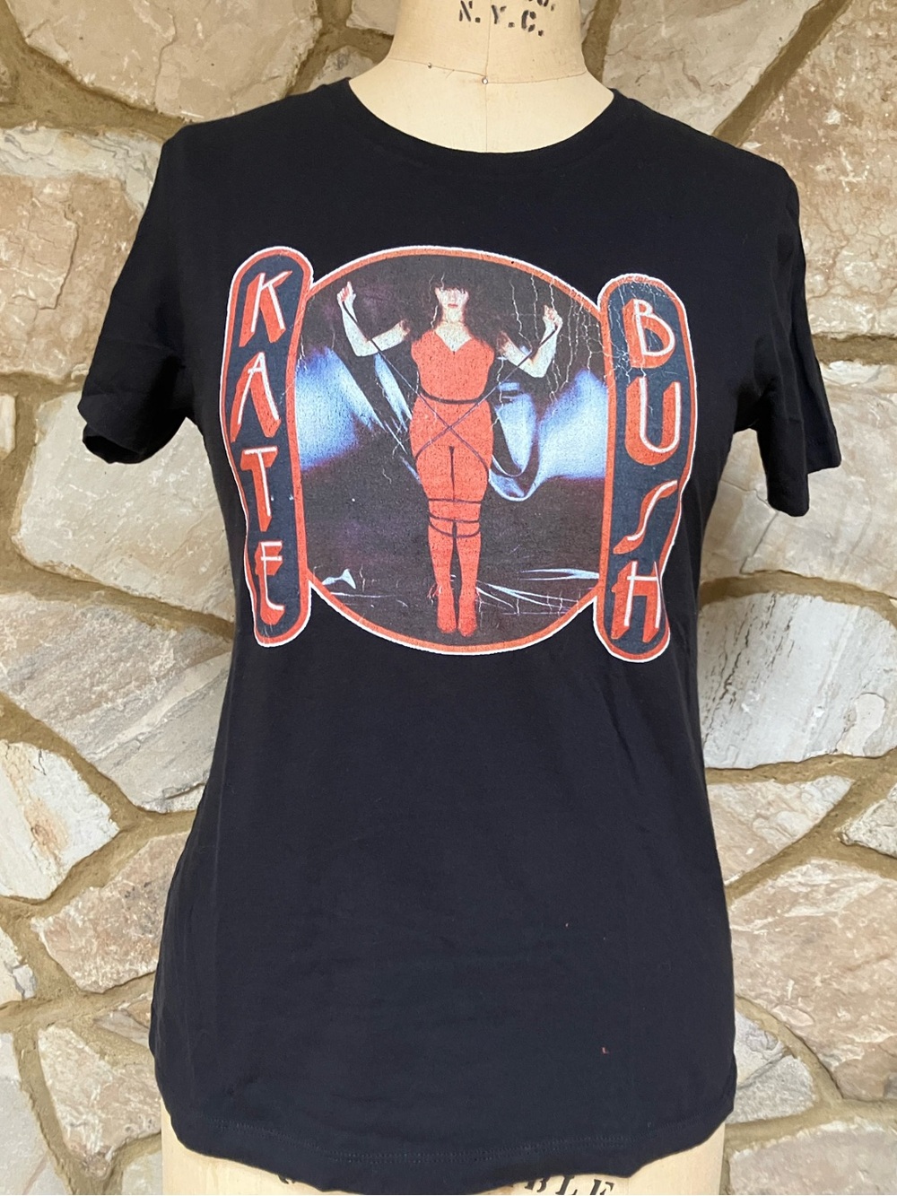 Kate Bush Black Graphic Tee with Red Artwork